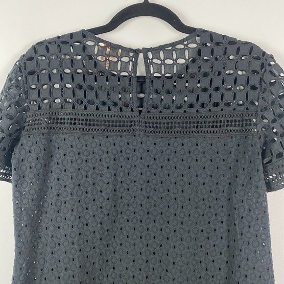 Sundance Catalog Eyelet Essence Black Dress with Lace Insets Size 6 Lined - Picture 6 of 10